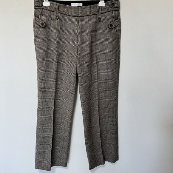 Badgley Mischka Plaid Wool Trouser Pants Size 8 - Picture 1 of 6